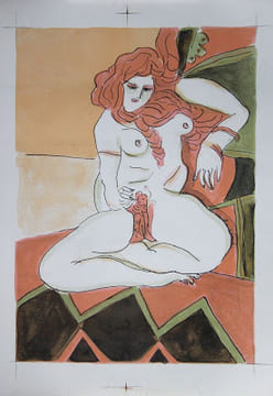 ESTAMPE ORIGINALE ÉROTIQUE.
Redhead (titre non contractuel)
. MASUO IKEDA, Ikeda Masuo (1934-1997), peintre, illustrateur, sculpteur, céramiste, ...
