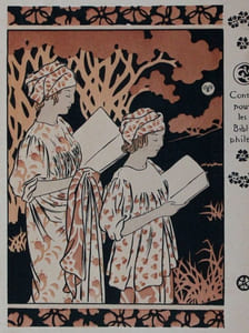  Estampe Lithographie couleur Art Nouveau