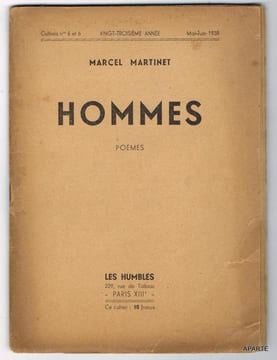 HOMMES. Poëmes. (envoi de l'auteur).. MARTINET Marcel