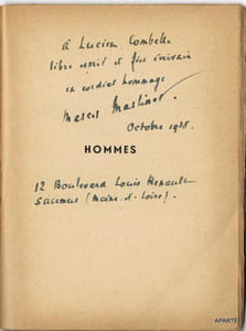 HOMMES. Poëmes. (envoi de l'auteur).