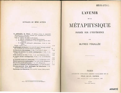 L'avenir de la métaphysique fondée sur l'expérience.