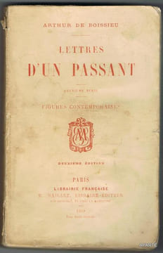 LETTRES d'un PASSANT. Deuxième série. FIGURES CONTEMPORAINES.. BOISSIEU Arthur de