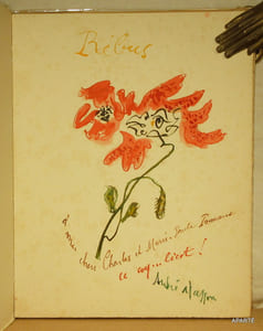 MASSON. (envoi signé + gouache originale d'André Masson).