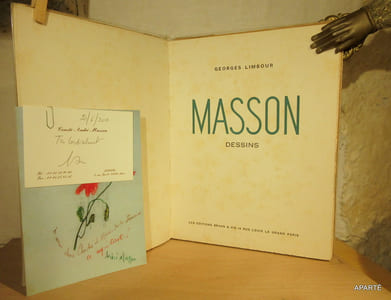 MASSON. (envoi signé + gouache originale d'André Masson).