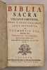 Biblia Sacra Vulgatae editionis.  Sixti V. Pontificis Max. jussu recognita. Et Clementis VIII auctoritate edita.  Versiculis distincta, et ad singula ...