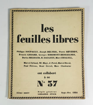 Revue Les feuilles libres n'°37 de la cinquième année. (Collectif) Philippe Soupault, Joseph Delteil, Pierre Reverdy, Francis Gérard, Georges ...