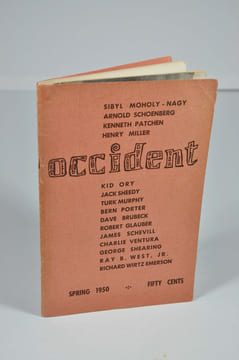 (revue) OCCIDENT - Spring 1950. . (Collectif) MILLER henry, PATCHEN Kenneth, PORTER Ben, BRUBECK Dave, ORY Kid, SCHOENBERG Arnold, VENTURA Charlie, ...