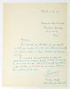 Lettre autographe signée adressée à Elsa Triolet. MELIK Rouben