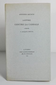Lettre contre la cabbale, adressée à Jacques Prevel. ARTAUD Antonin