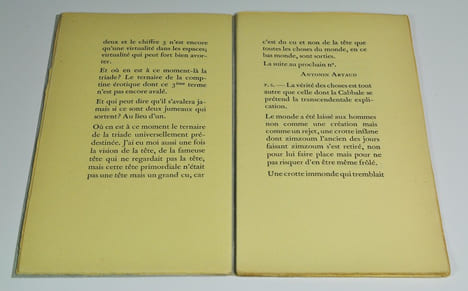 Lettre contre la cabbale, adressée à Jacques Prevel. ARTAUD Antonin