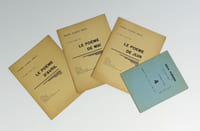 Réunion de 4 rares plaquettes : "Deux poèmes", Série Un poème chaque mois : "Le poème de juin", "Le poème d'avril", "Le poème de mai"