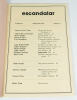 Escandalar, volumen 3, abril-junio 1980, Numéro 2. (Collectif) Lorenzo Garcia Vega, Alfredo Bryce Echenique, Severo Sarduy, Pierre de Place, Luis ...