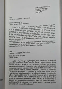 Carnets secrets. CEAUSESCU Elena, RAMBAUD Patrick, SZPINER Fracis