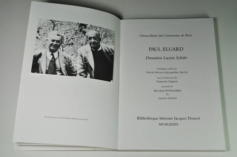 Paul Eluard - Donation Lucien Scheler - Catalogue précédé de Sillage intangible de Lucien Scheler. (Collectif) Nicole Prévot - Jacqueline Zacchi - ...