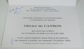 Olivier de Cayron - Brive 19 juillet - 18 août 1991. DE CAYRON Olivier