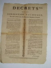 PLACARD DE LA PERIODE REVOLUTIONNAIRE IMPRIME A CLERMONT-FERRAND. 