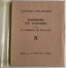 Passions et Vanités, L'Alphabet des Lettres, N. Noailles, (Comtesse Anna de)