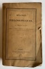M&eacute;langes philosophiques. JOUFFROY, Th&eacute;odore.