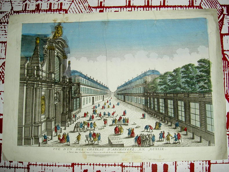 Vue d'un des ch&acirc;teau[x] d'Archangel en Russie. Vue d'Optique du dix-huiti&egrave;me si&egrave;cle