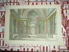 Vue perspective de l'intérieur d'un temple antique, avec trois nefs, prise du milieu de son vestibule à Rome. . Vue d'Optique du dix-huitième siècle