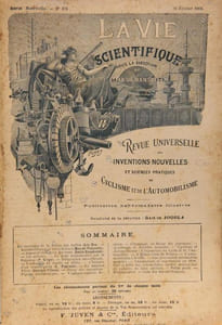 La Vie Scientifique, Revue Universelle des Inventions Nouvelles et Sciences Pratiques du Cyclisme et de l'Automobilisme, n°281