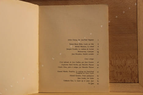 Tel Quel N° 12 : Sur Jean-René Huguenin (Julien Gracq) - Lettre sur Klee (Rainer-Maria Rilke) - Le Rebord (Michel Maxence) - Le tombeau du Lorrain ...
