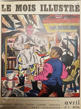 Le Mois Illustré, N°1 : Première de couverture : 3 Mars 1956, un malfaiteur en tenue de carnaval attaque une ferme dans le Jura - Cannes ou la ...