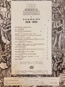 Musica disques, N° 111. Musica disques - Rédacteur en chef : Jean Dewelster