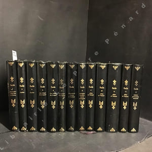Oeuvres complètes de Sade. 35 volumes incluant 4 volumes des oeuvres théâtrales : I. Les infortunes de la vertu - II, III. Justine - IV, V, VI. Les Crimes de l'amour - VII. Historiettes, contes et fabliaux, Dorci, Séide - VIII. Dialogue, Oxtiern, Écrits politiques - IX, X, XI, XII. Aline et Valcour - XIII. cahiers personnels, Adélaide - XIV. La Marquise de Gange - XV à XVIII. La Nouvelle Justine, III notes - XIX à XXIV. Histoire de Juliette - XXV. La philosophie dans le boudoir - XXVI, XXVII, XXVIII. Les 120 journées de Sodome - XXIX, XXX. Lettres de Vincennes et de la Bastille - XXXI. histoire secrète d'isabelle de Bavière - XXX à XXXV. Théatre