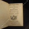 Dictionaire des termes propres de Marine, avec les Enfeignes & les Pavillons que chaque Nation porte à la Mer (Dessinez et plasonnez) (Dictionnaire ...