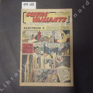 Coeurs Vaillants N° 14 : Electron Z (PATRICE) - Toute la France en 1 mois - Alerte au 3e étage ! (Noël AUBLED) - Tintin et le secret de la licorne (HERGE) - Le mystère du Val de la Muerte (HERBE) - Angelus sur la ville (Jean VIGNON) - L'énigme du Canyon Rouge - ...