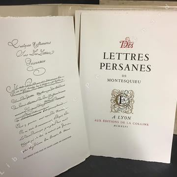 Des lettres persanes. MONTESQUIEU - Ornements dessinés et gravés sur bois de Robert Blanchet - Eaux-fortes de Pierre Prud'hon - Avant-dire de Didier ...