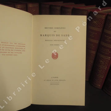 Oeuvres complètes du marquis de Sade. Edition définitive. (15 volumes). SADE, Donatien François Alphonse de