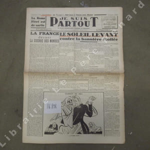 Je suis partout N° 542 : La France devant la guerre des mondes (Robert Brasillach) - Le soleil levant contre la bannière étoilée - Huit jours à Vienne avec Mozart (Lucien Rebatet) - Hégésippe Simon, éducateur de la démocratie 'P.-A. Cousteau - Le Pressentiment (Nouvelle inédite par Gilberte Dorain) - Le serment "More Judaico" - Le maréchal au secours de la famille française - ...