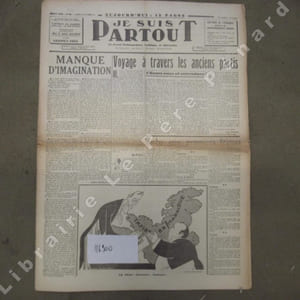Je suis partout N° 539 : Voyage à travers les anciens partis (Jean Servière) - Manque d'imagination (Robert Brasillach) - Vichy aux premiers frimas - Les anglais à Madagascar. Le blocus impossible (Jean Azéma) - Les richesses de l'Afrique du Nord. Qu'attend-on ? (Jean Marguet) - Nouvelle inédite de Georges Bozonnat - L'Amérique juive. Promenade dans le ghetto de New-York (P.-A. Cousteau) - Les pédaleurs (Page de dessins) - Le Maréchal prépare l'avenir