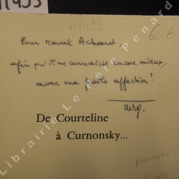 De Courteline à Curnonsky.... GRANCHER, Marcel E. - Préface par le Dr Edmond Locard