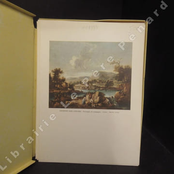 Ensemble de huit menus de la Compagnie maritime ADRIATICA NAVIGAZIONE (Venezia) avec premier plat décoré d'une reproduction de tableau italien. Texte ...