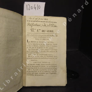 Recueil des Actes Administratifs de la Préfecture. Archives Communales. Bulletin administratif année 1814 : Du N° 1 au N° 39