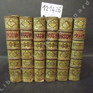 Histoire des Juifs écrite par Flavius Joseph, sous le titre de Antiquitez Judaiques traduite sur l'Original grec reveu sur divers manuscrits par Monsieur Arnauld D'Andilly. (Six volumes) Tomes I, II et III : Histoire des Juifs. Tome IV : Histoire de la Guerre des Juifs contre les Romains. Tome V : Histoire de la Guerre des Juifs contre les Romains, réponse a Appion, martyre des machabées par Flavius Joseph et sa vie écrite par lui-même, avec ce que Philon Juif a écrit de son ambassade vers l'Empereur Caius Caligula. Tome VI : L'histoire des juifs, réclamée et rétablie par son véritable auteur Mr Basnage, contre l'Édition anonyme & tronquée, qui s'en est faite à Paris chez Roullaud, 1710. Avec plusieurs additions pour servir de VI. tome à cette histoire.