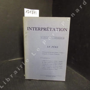Interprétation vol. 3, n°1 & 2 : Le Père. Réflexions préliminaires : le père et l'héritage (Fernand Dumont) - Le Père : approche anthropologique (Rémi Savard) - La primauté du Père comme attribut du Fils dans la foi chrétienne (Jacques Pohier) - A qui revient la paternité de l'oeuvre élaborée dans la situation analytique, au patient ou au psychanalyste ? (Conrad Stein) - La figure du maître chez Nietzsche et Hegel (Claude Lagadec) - Le père, le complexe d'Oedipe et le point de vue structural en psychanalyse (André Lusiser) - La paternité (Paul Ricoeur) - Le mythe du père dans la littérature québécoise (Hubert Aquin, Jacques Gobdout) - La démission du père (E, Beltrami) - Essai d'une définition de la fonction paternelle (G. Da Silva) - La notion de paternité en Haïti (E. Douyon) - Julianus Hospitator ; le parricide dans l'iconographie et la littérature (L. Kato) - Le père et la politique (V. Lemieux) - L'image du père en Iran (N. Noamai) - La paternité comme rôle interpersonnel sexué (D.H. Salman) - Le Kibboutz (H, Warnes & M. Iutcovich)