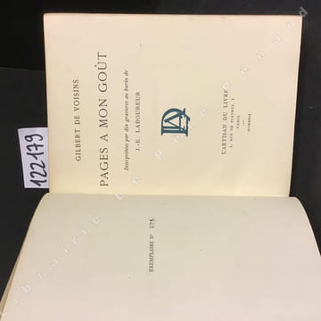 Pages à mon goût . DE VOISINS, Gilbert - Gravures de J-E LABOUREUR
