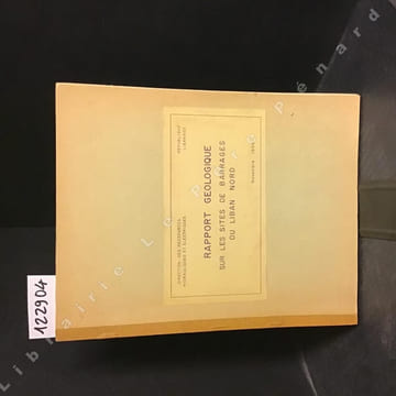 Rapport géologique sur les sites de barrages du Liban Nord. Rapport de pré-reconnaissance géologique pour des sites de barrages sur le Nahr El Bared ...