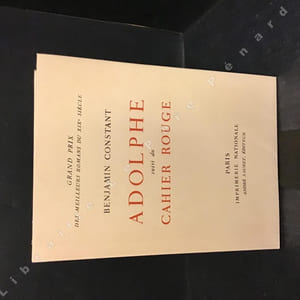 Adolphe. Cahier rouge.