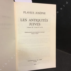Les antiquités juives - Tome 3 : Livres - Livres VI et VII