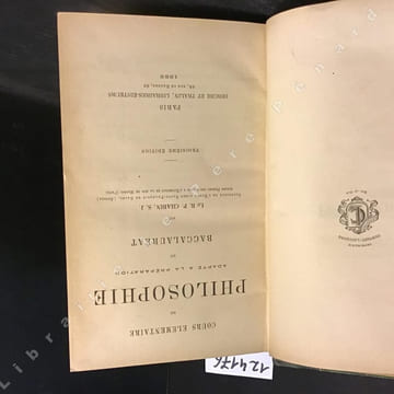 Cours élémentaire de philosophie adapté à la préparation du baccalauréat. Le R. P. CHABIN, S. J. (Supérieur de l'Ecole libre Saint-François de Sales, ...