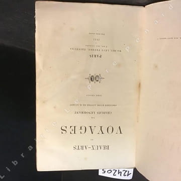Beaux-Arts et Voyages. Tome second.. LENORMANT, Charles - Précédé d'une lettre de M. Guizot