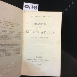 Mélanges de littérature et de critique