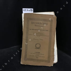 Recherches historiques sur le département de l'Ain. Cinquième Volume. 