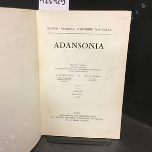 Adansonia Tome 10. Fascicule 1 : La flore tropicale tertiaire de Sahara - Lycopodiales de la région malgache - Umbelliflorea du Cameroun - Orchidaeceae de Madagascar - ... 