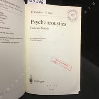 Psycho-acoustics - Facts And Models